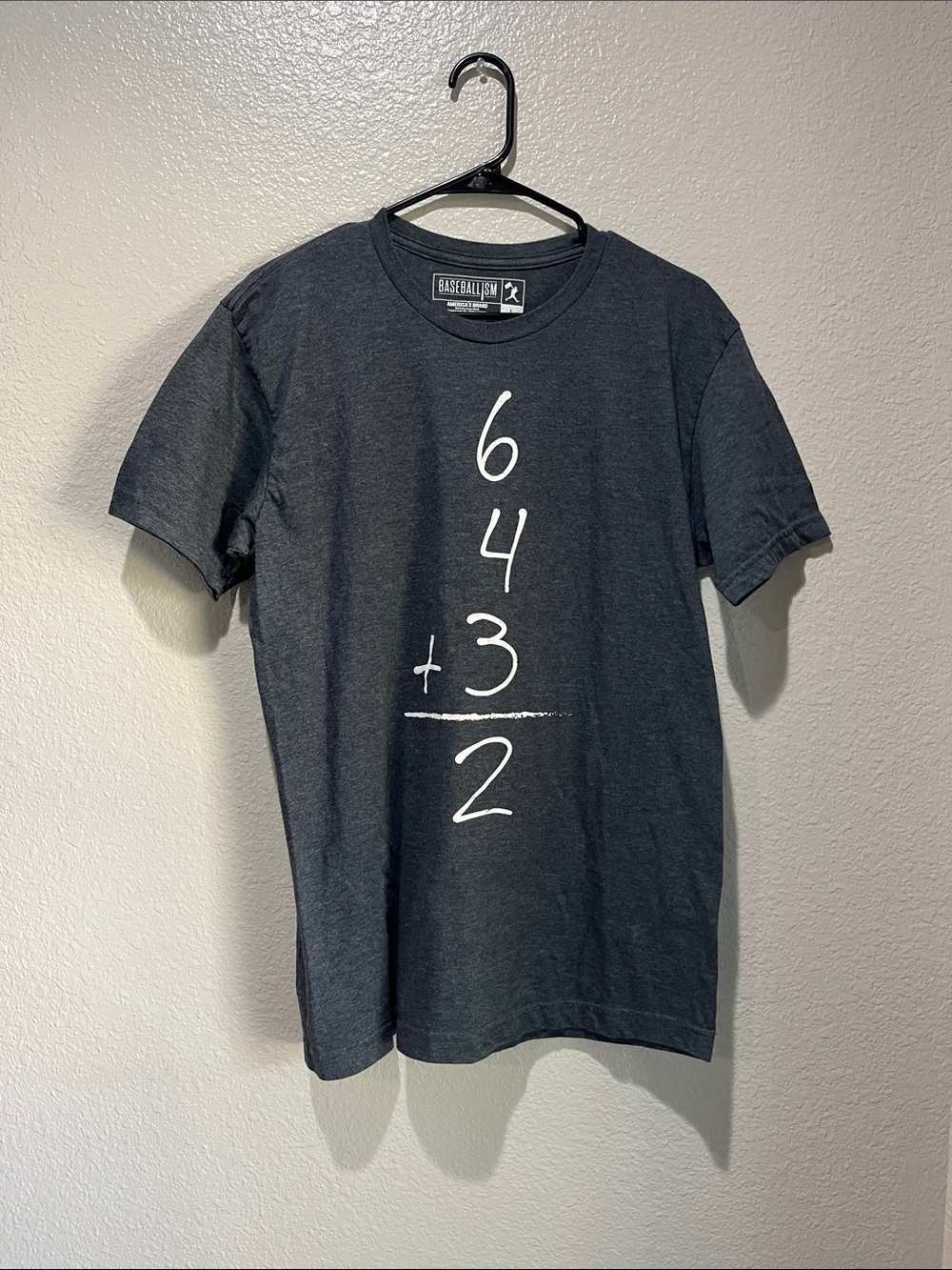Baseballism Charcoal Short-Sleeve Graphic Tee - Math Stack Sz L Casual TC0721